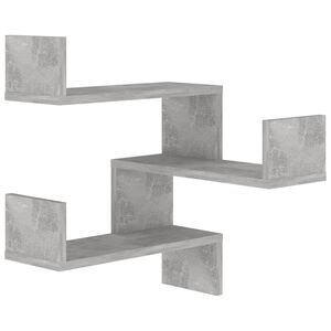 vidaXL Estante de esquina pared contrachapado gris hormig&oacute;n 40x40x50cm