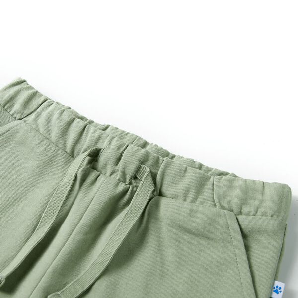 Pantalones cortos infantiles con cord&oacute;n caqui claro 128