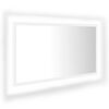vidaXL Espejo de ba&ntilde;o LED acr&iacute;lico blanco 80x8,5x37 cm
