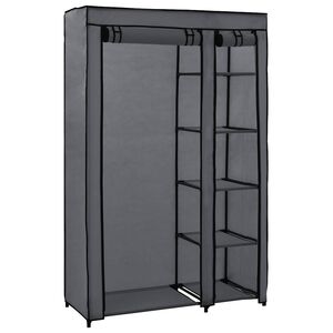 vidaXL Armario plegable de tela gris 110x45x175 cm