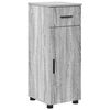 vidaXL Juego de muebles de ba&ntilde;o con caj&oacute;n con puerta 4 pcs Gris Sonoma