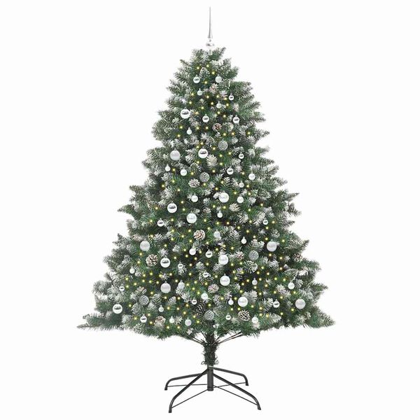 vidaXL &Aacute;rbol de Navidad artificial Verde 210 cm PVC, Pl&aacute;stico y Acero