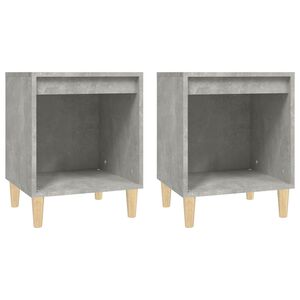 vidaXL Mesitas de noche 2 unidades gris hormig&oacute;n 40x35x50 cm