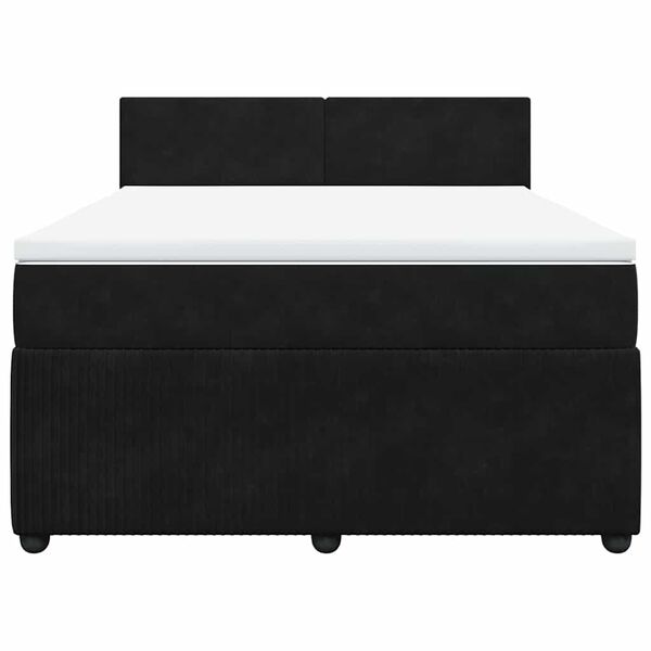 vidaXL Cama box spring con colch&oacute;n terciopelo negro 140x200 cm