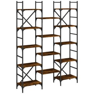 vidaXL Estanter&iacute;a madera ingenier&iacute;a roble ahumado 127,5x28,5x172,5 cm