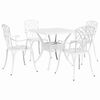 vidaXL Conjunto de mesa de jard&iacute;n 5 pcs Blanco Aluminio fundido