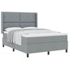 vidaXL Cama tipo Box Spring con colch&oacute;n Gris claro 140 x 200 cm tela
