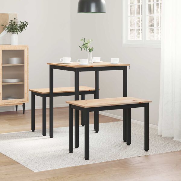 vidaXL Mesa de Comedor Natural 140 x 80 x 75 cm Madera de pino macizo