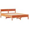 vidaXL Estructura de cama sin colch&oacute;n madera maciza marr&oacute;n 135x190 cm
