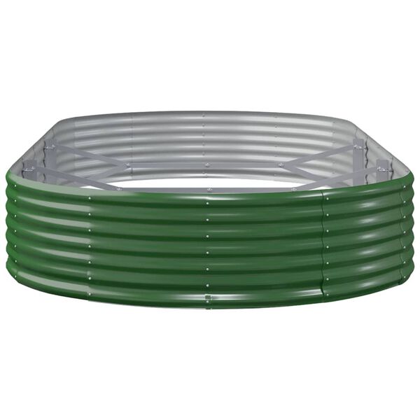 vidaXL Jardinera arriate acero galvanizado verde 296x140x36 cm