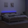 vidaXL Cama box spring con colch&oacute;n LED tela gris taupe 200x200 cm
