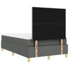 vidaXL Cama Box Spring LED con colch&oacute;n Gris oscuro 120 x 190 cm tela