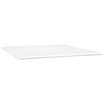 vidaXL Cama box spring colchón y LED cuero sintético blanco 180x200 cm