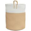 vidaXL Cesta de almacenaje algodón beige y blanco Ø38x46 cm