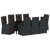 vidaXL Conjunto de Comedor de Jard&iacute;n 9 uds. Negro rat&aacute;n sint&eacute;tico