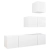 vidaXL Set de muebles de sal&oacute;n TV 4 piezas madera de ingenier&iacute;a blanco