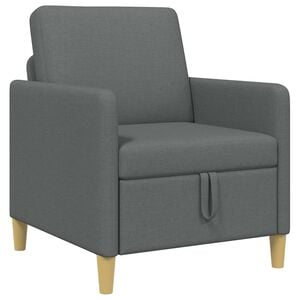 vidaXL Sof&aacute; con almacenamiento Gris oscuro 72 x 78 x 87 cm Poli&eacute;ster