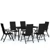 vidaXL Juego de comedor para jard&iacute;n 7 piezas negro