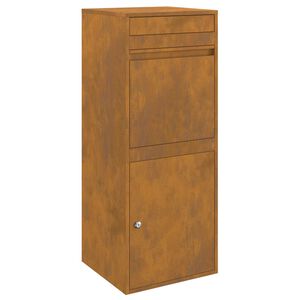 vidaXL Caja de entrega de paquetes con puerta Oxidado 41 x 38 x 103 cm