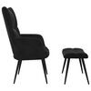 vidaXL Sill&oacute;n relajante con taburete de terciopelo negro