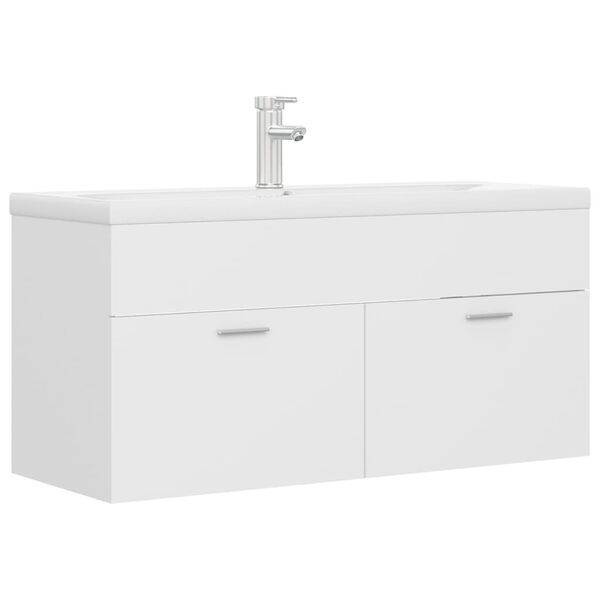 vidaXL Mueble con lavabo madera de ingeniería blanco