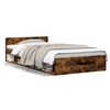 vidaXL Cama con caj&oacute;n madera de ingenier&iacute;a roble ahumado 90x200 cm