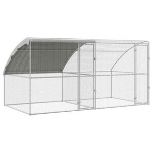 vidaXL Jaula para pollos 2 uds. Plateado 400 x 200 x 200 cm acero y PE