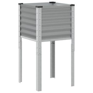 vidaXL Jardinera de acero gris 45x45x88 cm