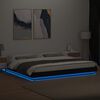 vidaXL Estructura cama con luces LED madera ingenier&iacute;a negro 200x200cm