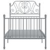 vidaXL Estructura de cama sin colchón metal gris 90x200 cm
