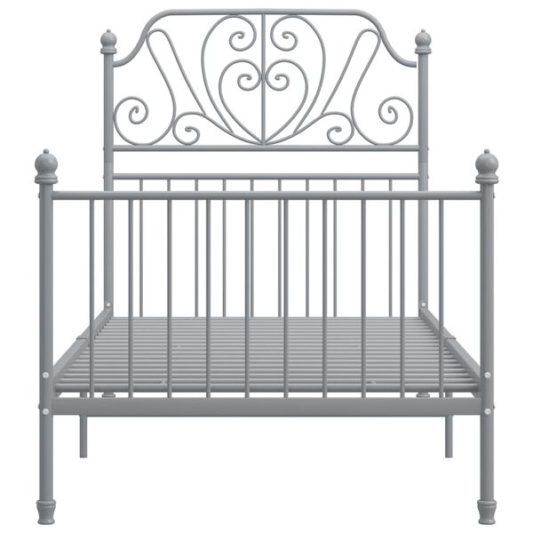 vidaXL Estructura de cama sin colchón metal gris 90x200 cm