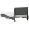 vidaXL Cama con colch&oacute;n Hanko tela gris oscuro 100x200 cm
