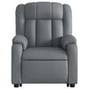 vidaXL Sill&oacute;n reclinable de masaje de pie cuero artificial gris