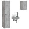 vidaXL Juego de muebles de ba&ntilde;o 3 uds. Gris Hormig&oacute;n