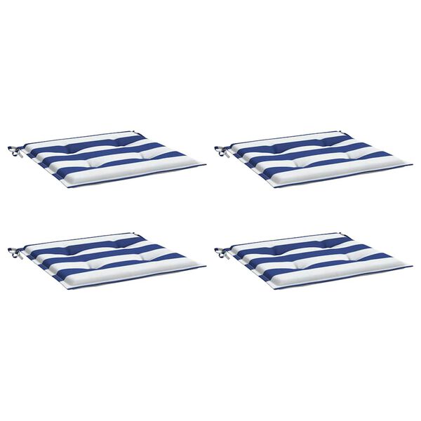 vidaXL Cojines silla jard&iacute;n 4 uds tela a rayas azul y blanco 50x50x4cm