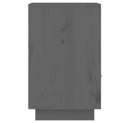 vidaXL Mesita de noche madera maciza de pino gris 40x34x55 cm