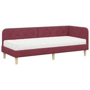 vidaXL Estructura de cama en esquina Rojo vino 80 x 200 cm tela