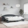 vidaXL Sof&aacute; cama nido con colch&oacute;n terciopelo gris oscuro 90x200 cm