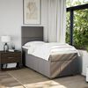 vidaXL Cama box spring con colch&oacute;n tela gris taupe 90x200 cm