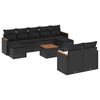 vidaXL Set de sof&aacute;s de jard&iacute;n 10 pzas cojines rat&aacute;n sint&eacute;tico negro