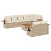 vidaXL Set de sof&aacute;s de jard&iacute;n 9 pzas con cojines rat&aacute;n sint&eacute;tico beige