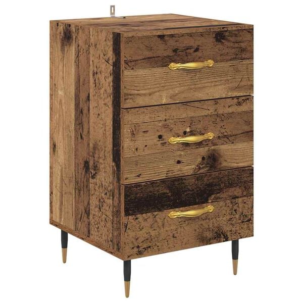 vidaXL Armario de Noche con cajón Madera vieja 40 x 40 x 66 cm