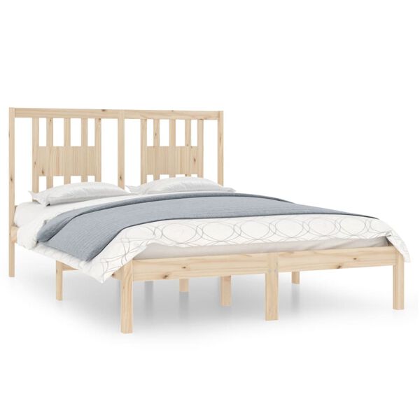 vidaXL Estructura de cama doble sin colchón madera maciza