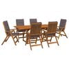 vidaXL Conjunto de comedor exterior con parasol 8 uds. Gris antracita
