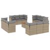 vidaXL Set sof&aacute;s de jard&iacute;n con cojines 13 pzas rat&aacute;n sint&eacute;tico beige