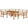 vidaXL Juego comedor jardín y cojines 5 piezas madera maciza de acacia