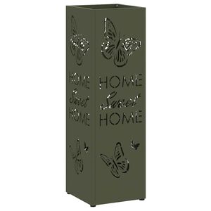 vidaXL Soporte para Paraguas de Lluvia Oliva 15,5 x 15,5 x 49 cm Acero