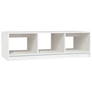 vidaXL Mesa de centro de madera maciza de pino blanco 110x50x34 cm