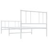 vidaXL Estructura cama sin colch&oacute;n con estribo metal blanco 107x203 cm