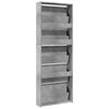 vidaXL Mueble zapatero y espejo 5 niveles gris hormig&oacute;n 63x17x169,5 cm